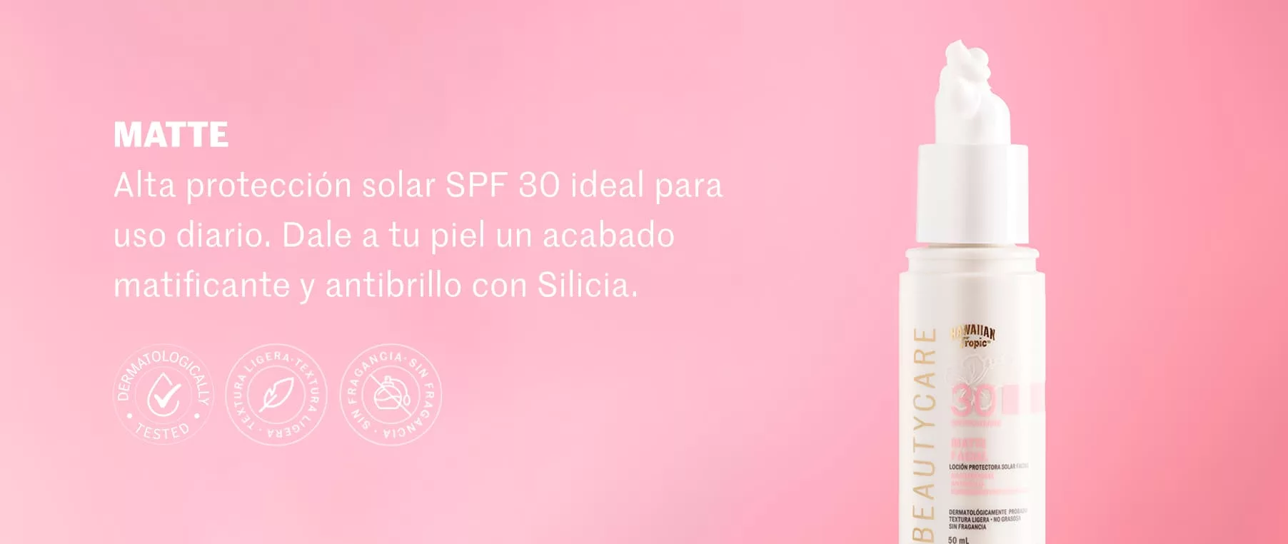 Banner interno del producto matte de BeautyCare