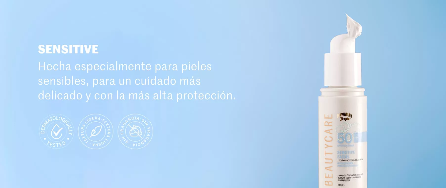 Banner interno del producto sensitive de BeautyCare